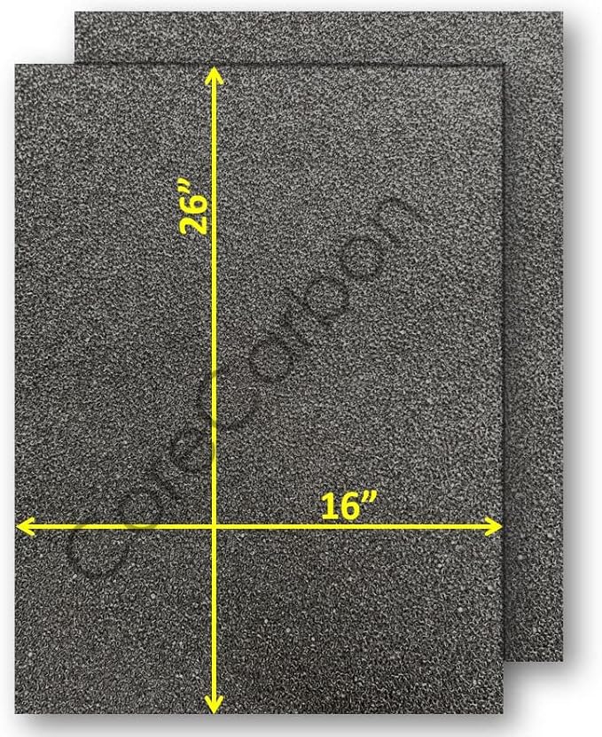 Foam Furnace Door Filter for Mobile, Manufactured and Modular Homes 16x26x.25 (2-Pack)