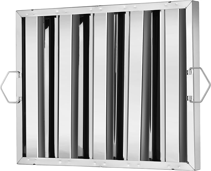 New Star Foodservice 54361 Stainless Steel Hood Filter, 20" W x 16" H, Set of 6