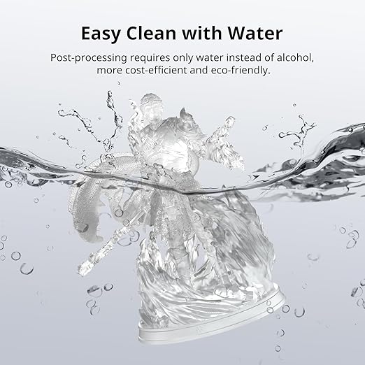 ANYCUBIC Water Washable 3D Printer Resin 2.0 Bundle, 405nm High Precision UV-Curing 3D Resin, Low Shrinkage Photopolymer Resin for LCD Resin 3D Printer (4Packs*1kg Clear, 4kg in Total)