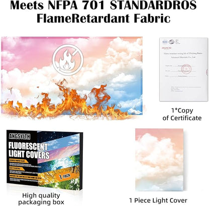 Fluorescent Light Covers - Classroom Covers for Ceiling Lights, 1 PCS 4 x 2 Feet Magnetic Light Filters, Classroom, Office Decor (Rainbow)