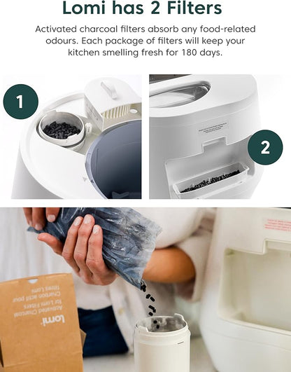 Lomi Filters | Made in North America | Activated Charcoal Lomi Filters Keep Your Kitchen Smelling Fresh and Odour-Free | (45 Cycles)