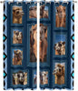 2 Panel Kitchen Cafe Curtains, Desert Camels Sunlight Filtering Nature Air Through, Home Decor Window Covering Tier Curtains for Living Room 80W x 84L inch Wildlife Brown Animals Blue Geometric