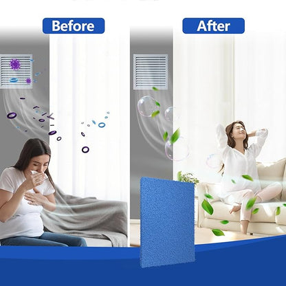 Reusable Air Filter 20x30x0.5,2 Packs Cut to Fit Furnace Filters,MERV 6 Electrostatic Washable Air Filter for HVAC,Mobile,Replacement Air Conditioner Filters,24 PCs Hooks