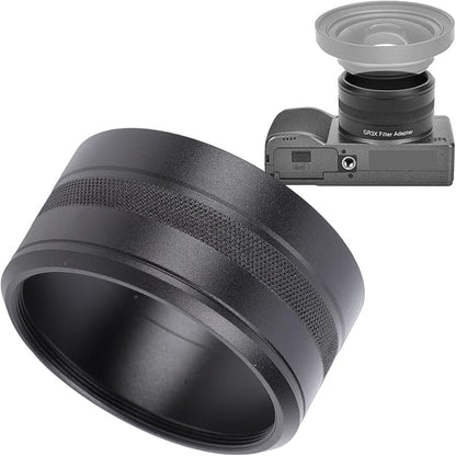 Fabater Camera Lens Filter Adapter Tube Fit for GR3X Lens Filter Mount Adapter Compatible with 49mm Threaded Hoods Caps