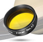 Astromania Telescope Filter, Planetary Filter with Metal Frame for Astronomical Telescope Eyepiece, 1.25 Inch Telescope #12 Yellow Color Filter for Enhancing Contrast in Lunar Planetary Observation
