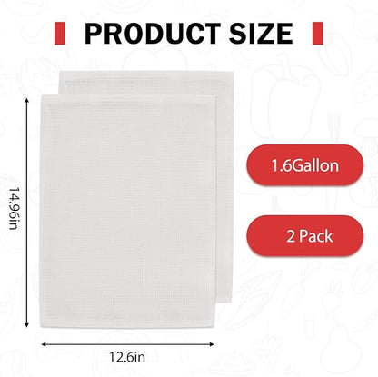 CAELUM 1.6 Gallon Capacity Fruit and Wine Press Filter Bag, 2Pack Juice Maker Filter Bag for Outdoor, Kitchen