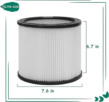 90304 Replacement Filter with Lid, Compatible with Shop-Vac 90304, 90350, 90333, Shop Vac 903-04-00, 9030400, 90595, 5 Gallon Up Wet/Dry Vacuum Cleaners, 2Pack