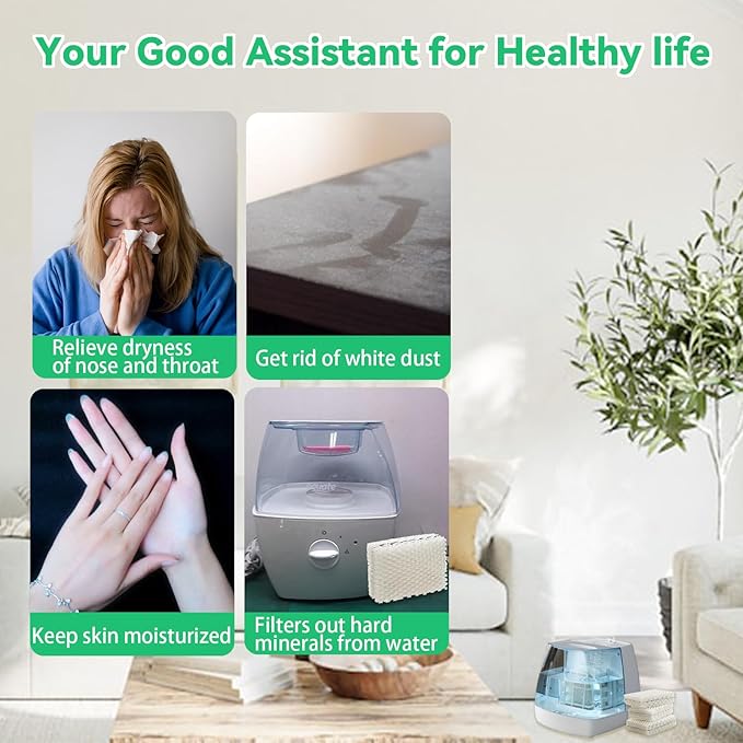 kakofaci 4 Pack WF813 Humidifier Filters Replacement Compatible with Equate EQWF813 PCWF813 Relion RCM832 RCM-832N Protec RWF813 EQ-2119-UL PCCM-832N Cool Mist Humidifiers Wick Filter