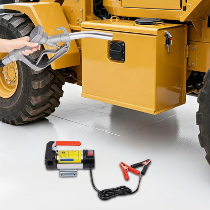 Diesel Transfer Pump Kit 45L/min,12V DC Electric Oil Transfer Pump with Nozzle Hoses 175W Diesel Pump Kit with Portable Handle for Vehicles, Construction Sites, Farms, RV