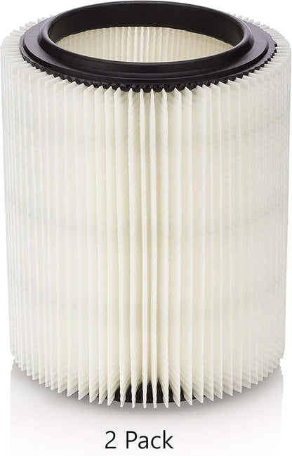 Replacement Filter for Craftsman and Ridgid Shop Vacs Part #s 9-17816, 9-17912 & Part #s VF4000, VF5000, 2 Pack, Deluxe Fine Particle Filter
