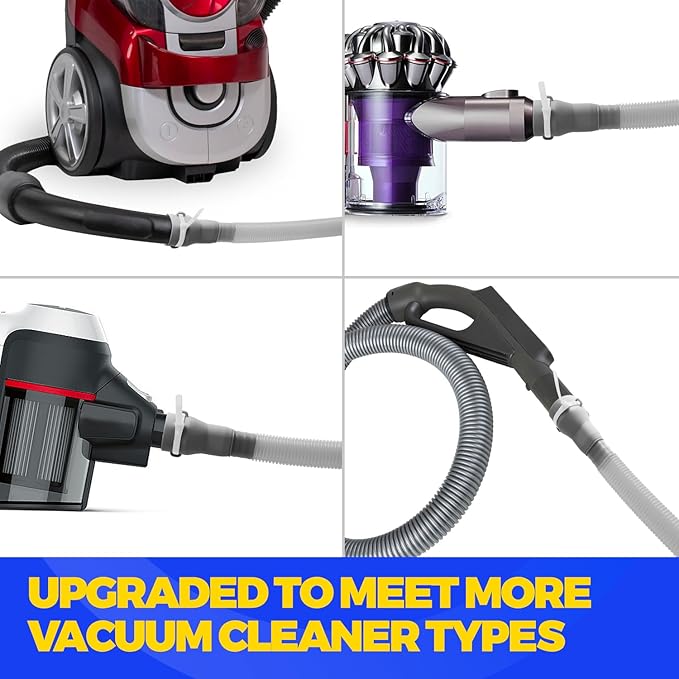 Holikme Dryer Vent Cleaner Kit 2 Pieces - Upgraded Dryer Lint Screens Cleaner Brush Part,Compatible with Most Vacuum Cleaner,Vacuum Hose Attachment & Refrigerator Coil Brush,Quickly Lint Remove,Gray