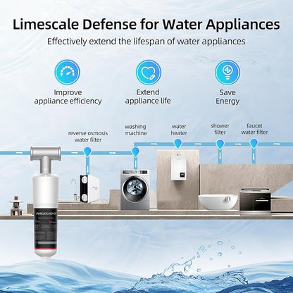 Whole House Scale Inhibitor, MIZUDO AP431 AP430SS Water Softener System, Prevent Scale Build Up On Hot water Heater, Pipes and Boilers