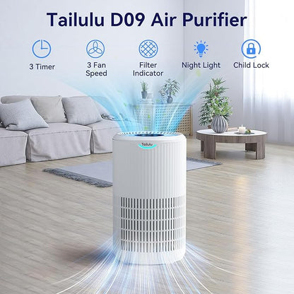 Air Purifiers for Home Large Room Up to 1680 Ft², Tailulu H13 HEPA Air Filter Cleaner, 360° Air Intake & Outlet,Smoke Dust Pollen,15dB Sleep Mode Air Purifiers for Bedroom Living Room, Kitchen, Office