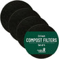 Cooler Kitchen 3.75" - 4 Pack Activated Charcoal Compost Bin Filters - 3.75 Inch Activated Charcoal Filters Replacement Set for Kitchen Recycle Bin - Odor Absorbing Home Countertop Compost Bin Filter