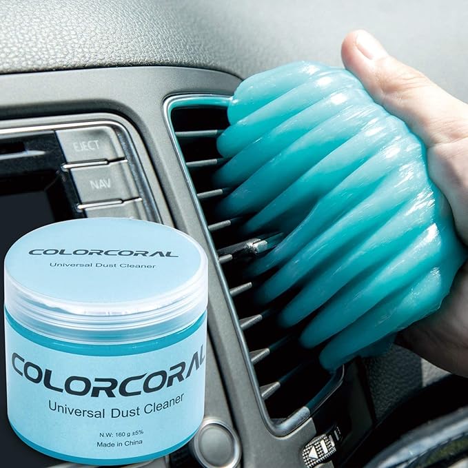 COLORCORAL Cleaning Gel for Car Universal Gel Cleaner Auto Detailing Car Vent Keyboard Cleaning Putty Car Interior Cleaner Dashboard Dust Remover Putty Auto Duster Cleaning Kit 160G - Rose Red