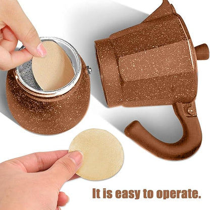 CEYAZYE 200 PCS Round Coffee Filter Paper, 56 mm Disposable Coffee Filters, Moka Coffee Pot Filter for Espresso Machine Portafilter Moka Pot, Quality Material Paper Fiber Heat Resistance