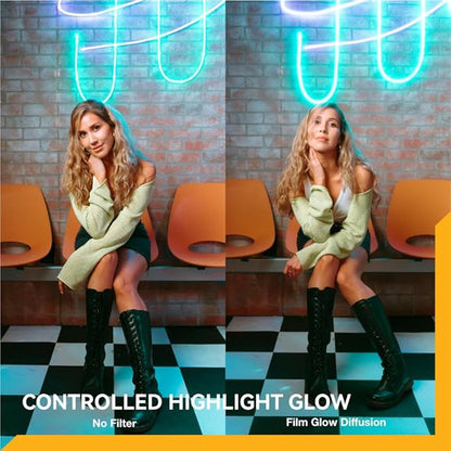 NiSi - JetMag Pro 82MAG Film Glow 1/4 - Cinematic Mist Glow Diffusion Filter, Highlight Bloom for Photo & Video, Nano Coated Optical Glass, Ultra-Slim Frame - Adapter Ring Required