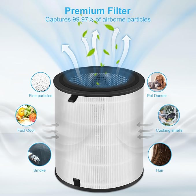 Lv-H133 Replacement Filter Only Compatible with LEVOIT LV-H133 Filter, Efficient Middle Filter and Activated Carbon Filter Set, LV-H133-RF, 2 Pack