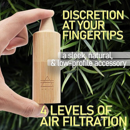 Personal Bamboo Smoke Air Filter 2 Pack - Odor and Smoke Eliminator - Travel Size Compact Filter, Home and Car