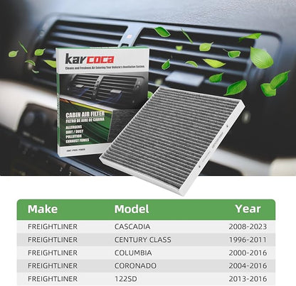 P609422 Premium Cabin Air Filter With Activated Carbon Compatible withFREIGHTLINER CASCADIA 2008-2023 CENTURY COLUMBIA 2000-2016 CORONADO 2000-2016