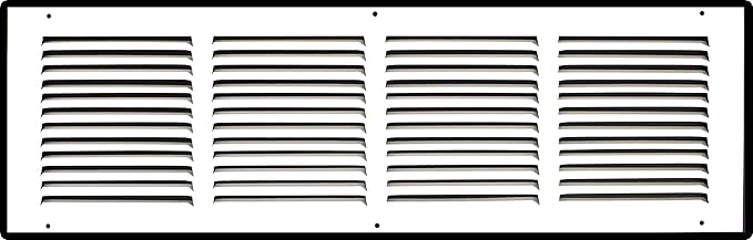 [2 Pack] Fits 24x6 Duct Opening | Steel Return Air Grille by Handua | Vent Cover Grill for Sidewall and Ceiling | White | HVAC Cold Air Intake Grille | Outer Dimensions: 25.75"W X 7.75"