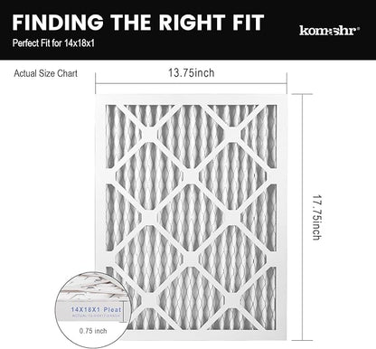 14x18x1 Air Filter MERV 8 (2-Pack), HVAC/Furnace AC Filter Replacement, Dust Defense–Comparable with MPR 600 & FPR 5 (Actual 13.75x17.75x0.75)