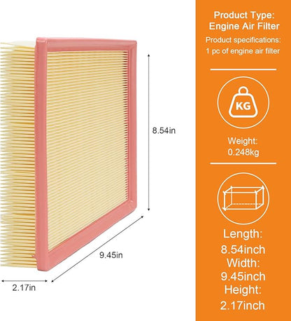Engine Air Filter 17801-0P050 Compatible with Toyota, Dodge, Jeep & Lexus Models - Camry, Highlander, Avalon, Sienna, Durango, Grand Cherokee, ES350, NX300, RX350