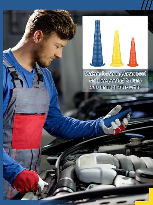 Hydraulic Oil Service Plugs Large Medium Small Sizes Multi Pack Rubber Drip Proof Hose Plugs Industrial Hydraulic Kit for Irrigation, 3 Sizes(35 Pcs,Colorful)