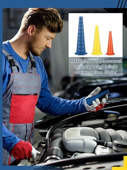 Hydraulic Oil Service Plugs Large Medium Small Sizes Multi Pack Rubber Drip Proof Hose Plugs Industrial Hydraulic Kit for Irrigation, 3 Sizes(35 Pcs,Colorful)