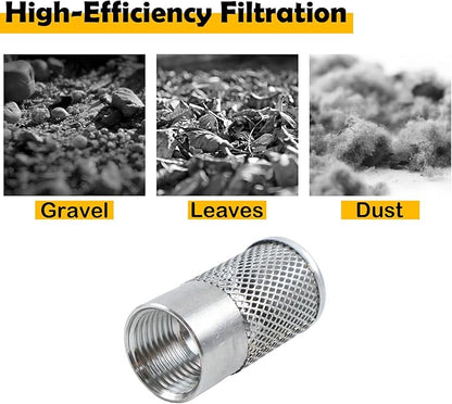 25mm Dia Hose Inlet Suction Strainer Filter, Stainless Steel Water Pump Filter for Garden Irrigation, High Pressure Water Pump, Sprayer & Plumbing Systems