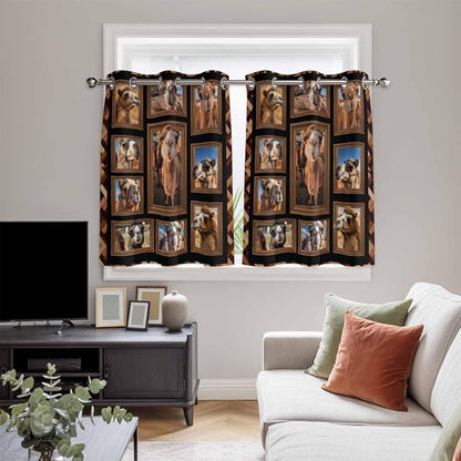 2 Panel Kitchen Cafe Curtains, Desert Camels Sunlight Filtering Nature Air Through, Home Decor Window Covering Tier Curtains for Bedroom Living Room Brown Wildlife Farmhouse Animals Rustic