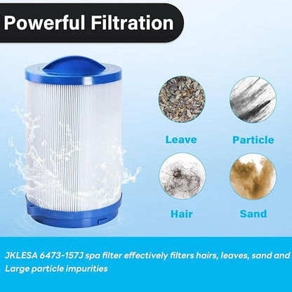 6473-157 Hot Tub Filter Replacement with Removable Handle, 40 Sq Ft Top Filter – Compatible with Jacuzzi J-415/J-425/J-495 2012+, J-435/J-445/J-465/J-470/J-475/J-480/J-485 2013+, J-500 2015+, 2-Pack