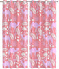 2 Panel Kitchen Cafe Curtains, Desert Camel Sunlight Filtering Nature Air Through, Window Decor Tier Curtains for Living Room 104W x 90L inch Vintage Sand Camel Leaves Flower Pattern Pink
