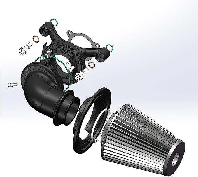 Big Sucker cone Air filter intake for harley air Cleaner Sportster Softail fatboy heritage dyna touring street road king Glide (Nake - BLACK, Type C : Touring 08-16, Softail 16-17)