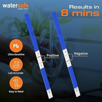 USA-Made – Watersafe® Lead in Drinking Water Test Kit – EPA-Compliant & Lab-Verified 8-Minute Detection Below 5 PPB – Easy & Accurate DIY Home Testing for Tap & Well Water - 1 Pack