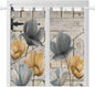 Spring Tulips Flower Bedroom Curtains 72 Inch Length, Window Curtains Tab Top, Vintage Floral Barn Doors Rustic Beige Light Filtering Window Treatments Drapes 52"x72" 2 Panel