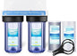 Geekpure 2 Stage Whole House Water Filter System with 10-Inch Big Clear Housing PP and Carbon Filters-1"NPT