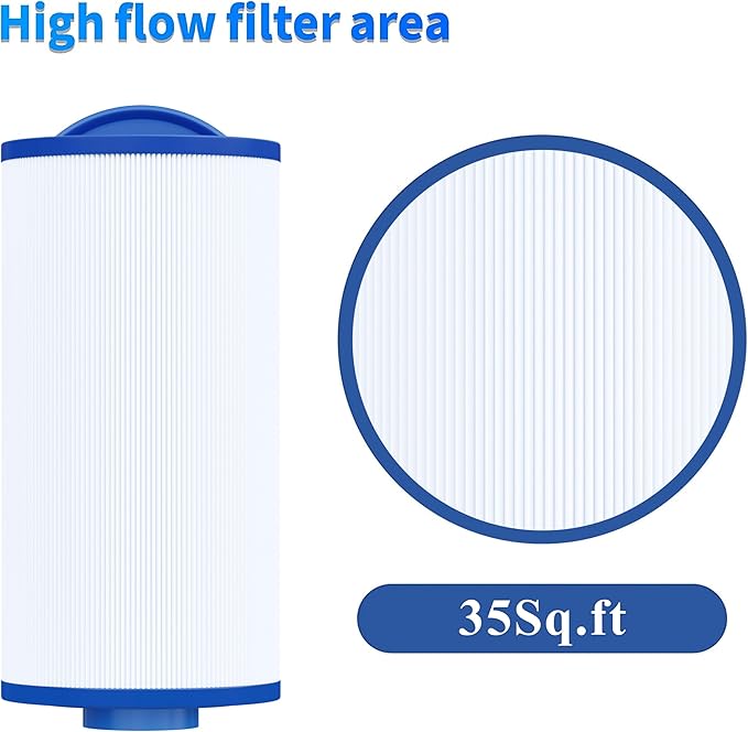 Cryspool® 04060 Spa Filter Compatible with PMA-R3/268548 with Closed Handle, 4CH-935, PWW35L, FC-0170, X268554, X268535, 817-4035, 35 Sq. Ft Hot Tub Filter Cartridge, 2 Pack