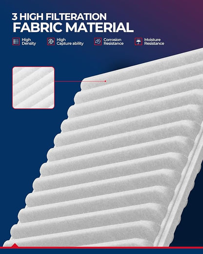 KAX Engine Air Filter, CA10495 Replacement for Mazda MX-5 Miata 2006 2007 2008 2009 2010 2011 2012 2013 2014 2015, Advanced Air Filter Media, Increased Acceleration