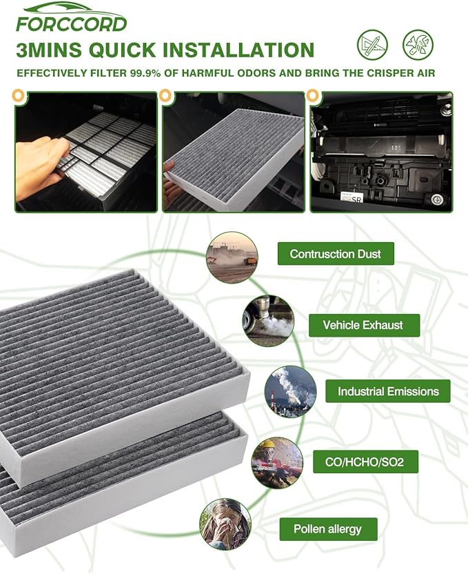 Cabin&Engine Air Filter Fit for TUCSON (16-21), SPORTAGE (17-22) Cabin Filter Engine Air Filter 97133-D1000 CA12065 Replacement Car Accessories (2PCS)