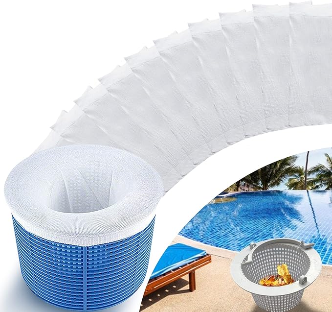 GOKU 10-Pack Swimming Pool Skimmer Socks for Inground & Above Ground Pool, Fine Mesh Leaves Pollen Catcher Debris Pre-Filter Scum Sock, Pool Basket Net Filter Protector Strainer Screen Liners Savers
