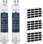 GLACIER FRESH Compatible with 4396841 Refrigerator Water Filter, EDR3RXD1, KAD3RXD1, WHR3RXD1, 4396841, 4396710, Filter 3, 46-9083,46-9030 Refrigerator Water Filter & w10311524 Air Filter, 2+3 Packs