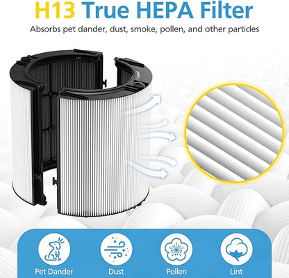 2 Pack Combi 360°Glass HEPA+Activated Carbon Filter For Dyson HP1 HP2 TP09 TP07 TP06 TP04 TP10 TP7A HP04 HP06 HP07 HP09 HP10 HP4A HP7A PH01 PH02 PH03 PH04 PH3A DP04 PC1 PC2 Air Purifier, #965432-01