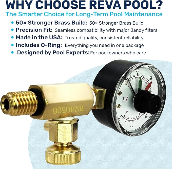 RV40500 Air Gauge Release Valve Assembly | Compatible Replacement for Zodiac Jandy CV, CL, DEV, DEL, JS Series Filters | Replaces R0357200 | Essential Pool Maintenance Accessory