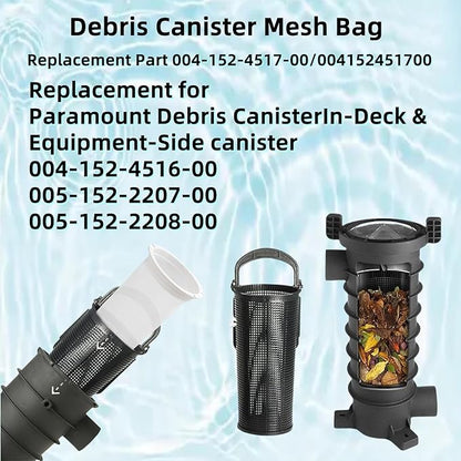 Fine Mesh Bag 004152451700 Replacement for Paramount Pool Skimmer Basket Screen 600 Micron Mesh Bag Fit for Paraskim, EDC and DDC Debris Cannister Replaces 004-152-451-700