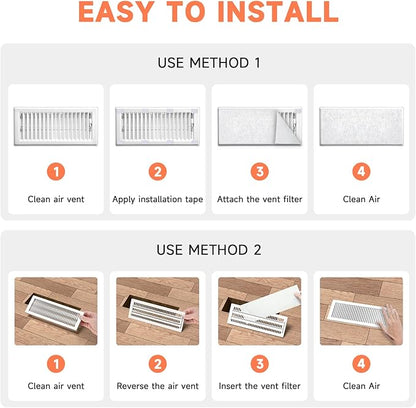 4 x 10 Inch Air Filter for Home Ceiling Thick 12-Pack, ULTRA GREEN Floor Vent Filters Replacement for Register Work in Indoor Home Air Purifier, Air Conditioner 4" x 10" (White)