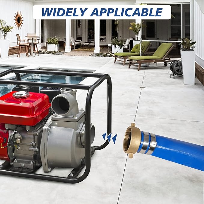 1" x 50 ft Backwash Hose for Swimming Pools, Heavy Duty PVC Lay Flat Water Discharge Hose,Durable Pool Drain Hose with Aluminum Pin Lug Fittings for Pump And Filters
