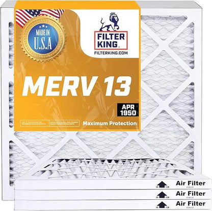 Filter King 16.5x21.5x1 Air Filter | 6-PACK | MERV 13 HVAC Pleated A/C Furnace Filters | MADE IN USA | Actual Size:: 16.5 x 21.5 x .75"