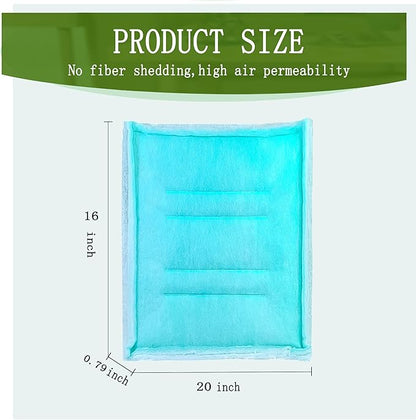 AUC Paint Booth Tacky Intake Filter Pad Series 55, 16" x 20" (20/case) Spray Booth Intake Filter with Internal Wire Support Frame
