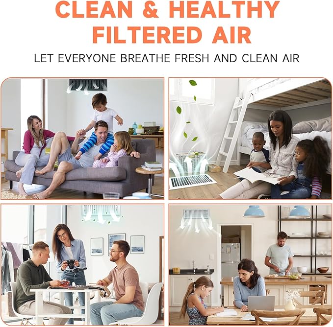 4 x 12 Inch Air Vent Filters Activated Charcoal Carbon Filter Premium Floor Pre-Filter Work in Indoor Home Purifier, Air Conditioner 4" x 12" 6-Pack (Black) ULTRA GREEN